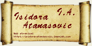 Isidora Atanasović vizit kartica